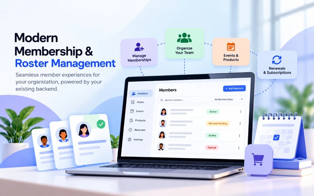 Modern membership and roster experiences on top of your existing backend