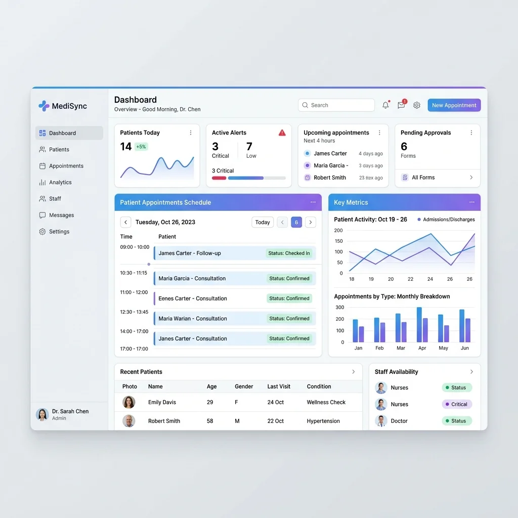 PersonalCarePro highly customizable healthcare analytics dashboard mockup