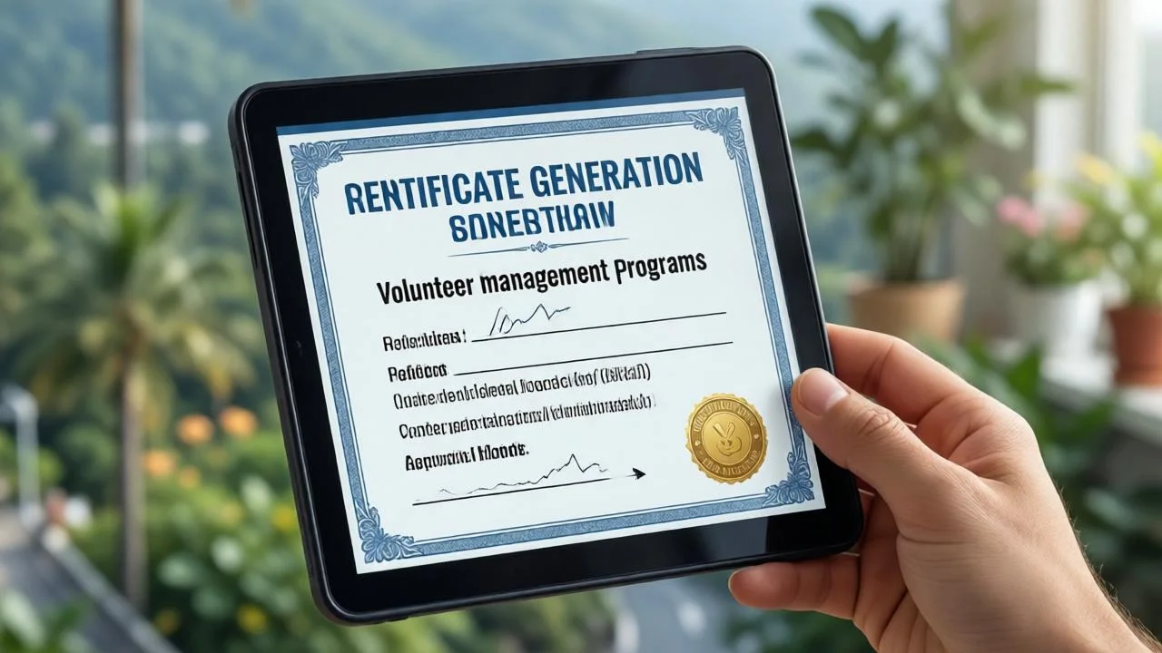 Auto Generated Volunteer Certificate