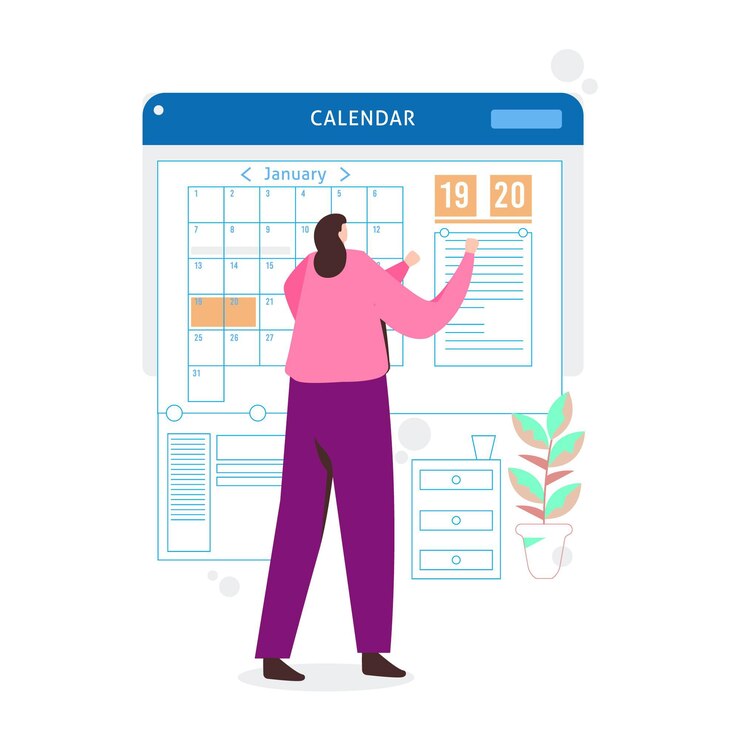 Online appointment booking calendar showing available time slots and scheduling options